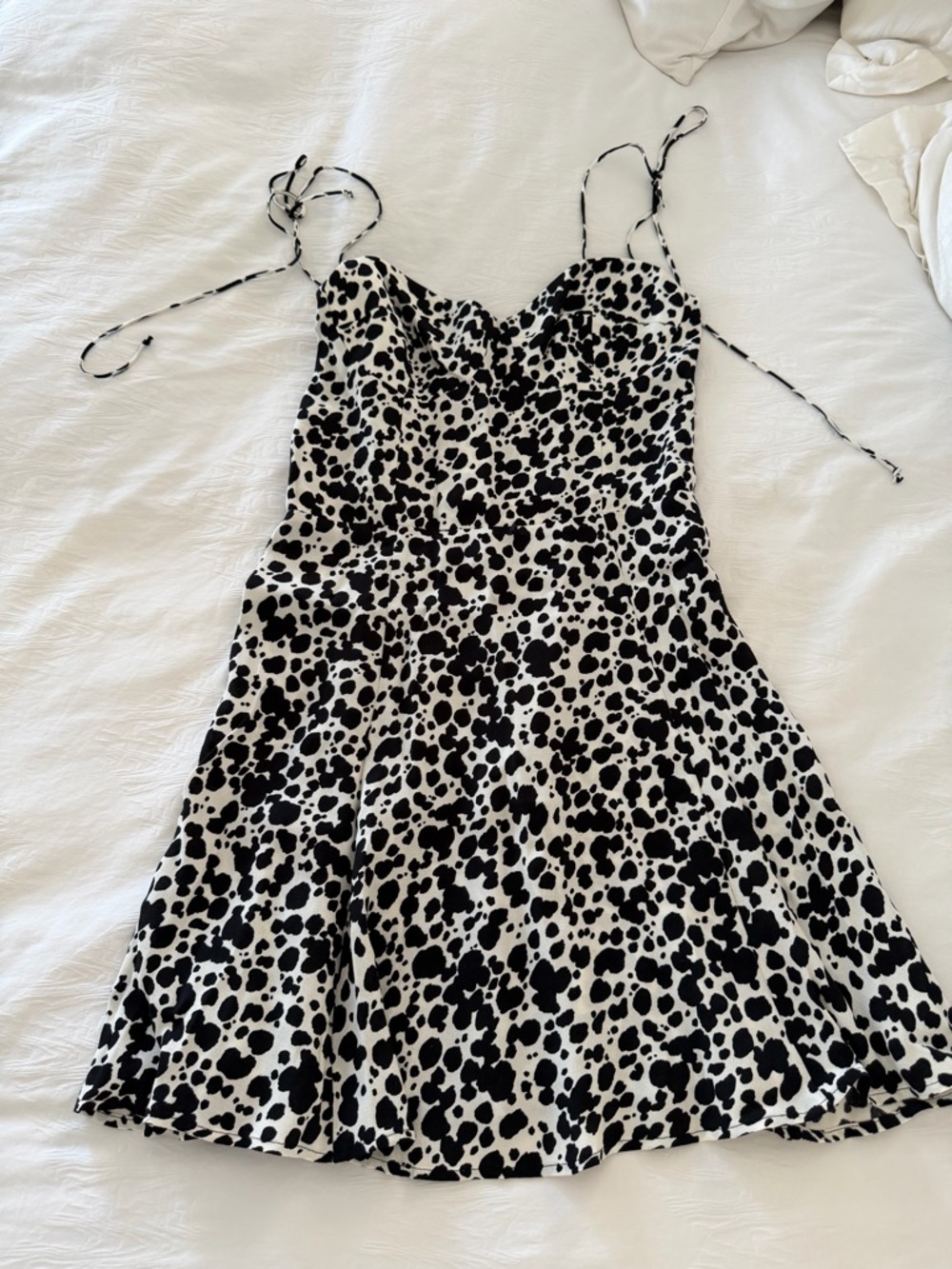 Reformation Black and White Dalmatian-Print Slip